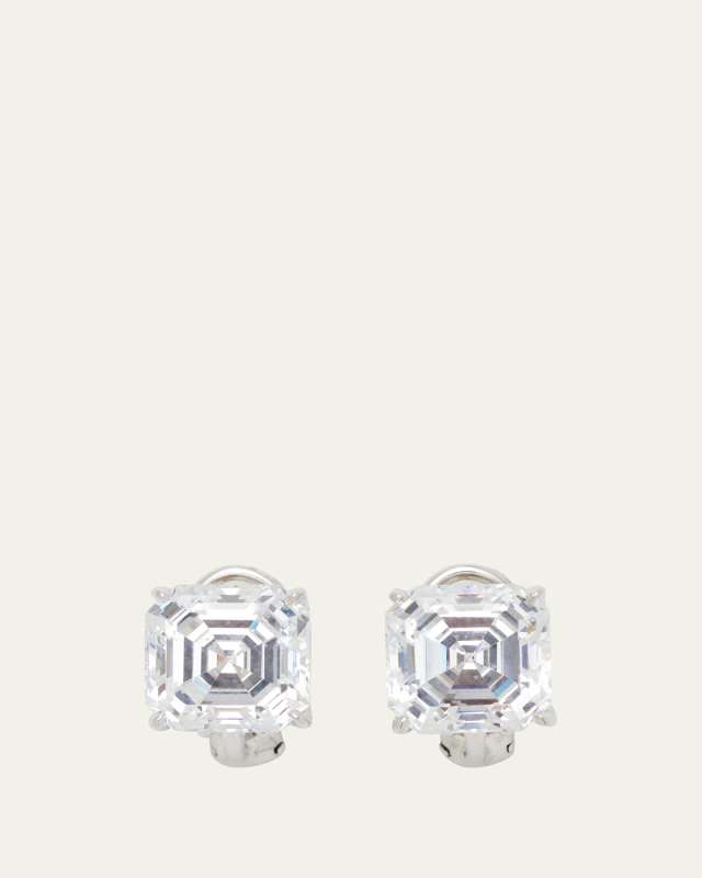 14k Yellow Gold 10ct Asscher Stud Earrings